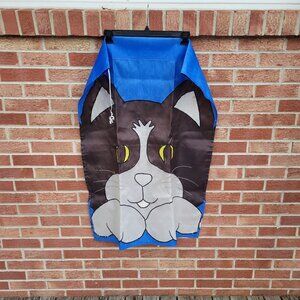 Vintage Kitty Cat Outdoor Banner Nylon Garden Flag Sewn Embroidered 2Ply